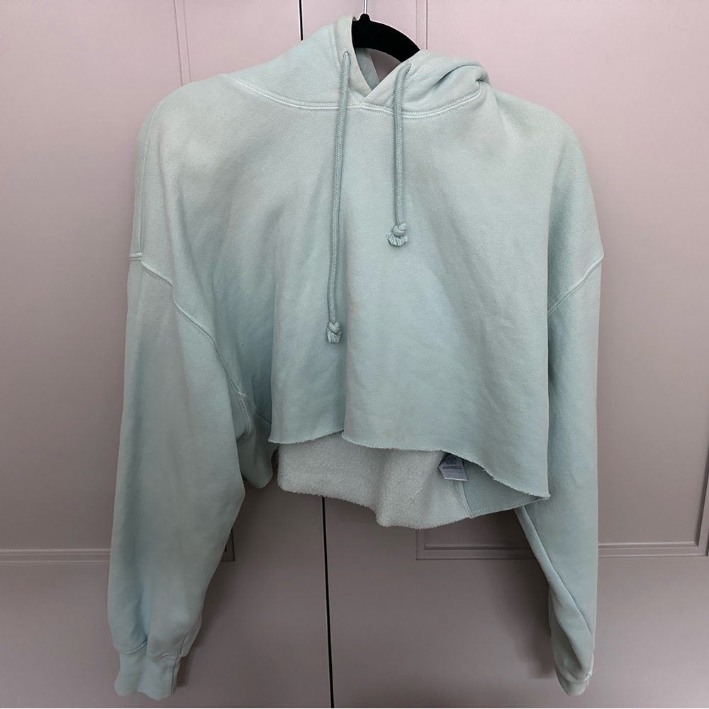 TNA Light Green Cropped Hoodie